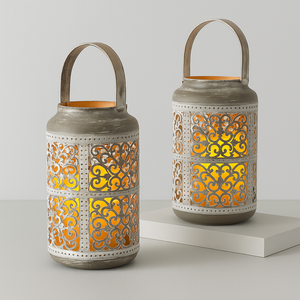 Duo de Bougeoirs Antique en Métal – Ambiance Charme