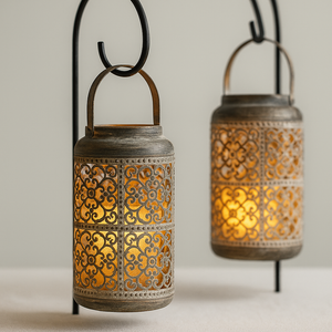 Duo de Bougeoirs Antique en Métal – Ambiance Charme