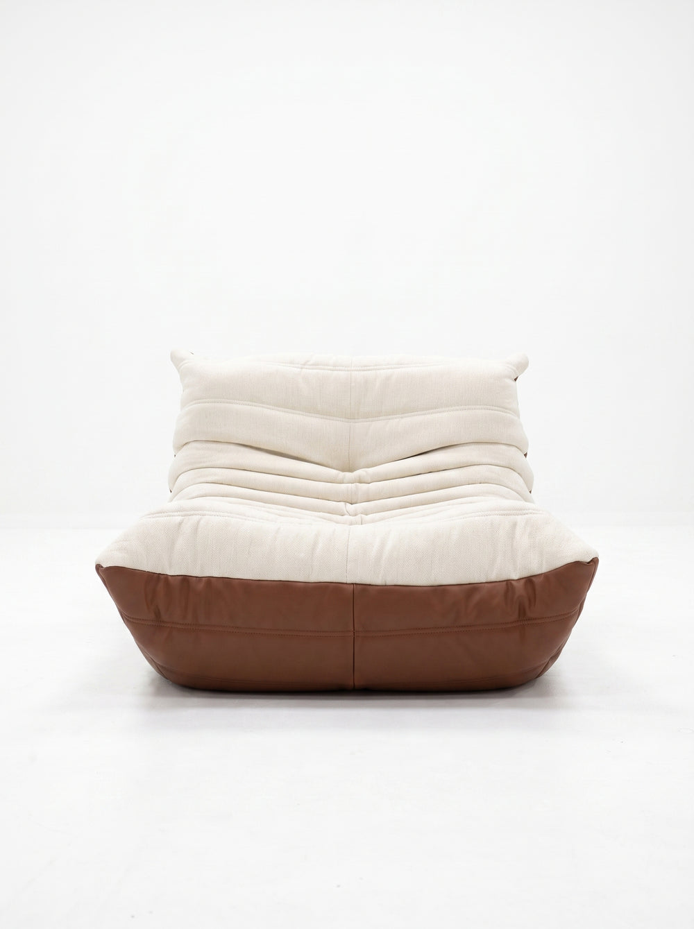 Relaxfauteuil van leer & linnen