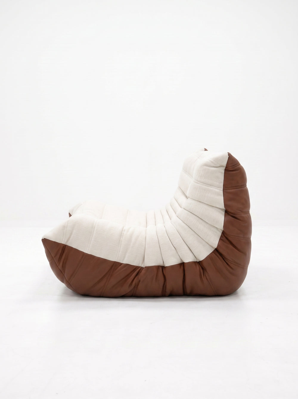 Relaxfauteuil van leer & linnen