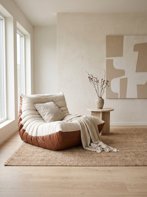 Fauteuil Relax Composé – Cuir Véritable et Lin, l'Alliance Signature