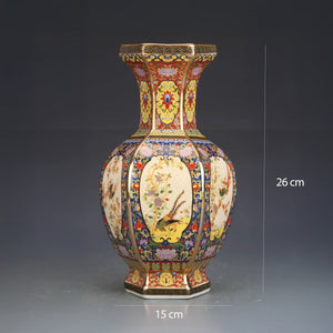 Vase Prestige Émaillé – Motifs Impériaux en Céramique