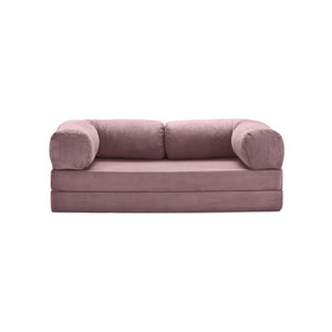 3-zits omvormbare lounge­bank – Afneembare ribfluwelen bekleding – Groot comfort
