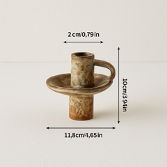 Keramische kandelaar met handvat – Ruw & Authentiek design
