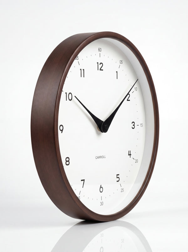 Ronde houtlook wandklok Arlo