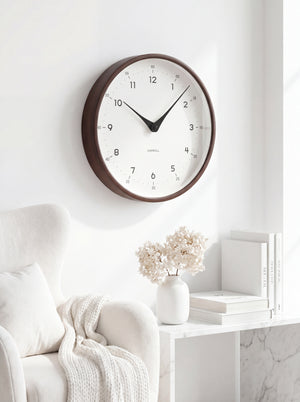 Ronde houtlook wandklok Arlo