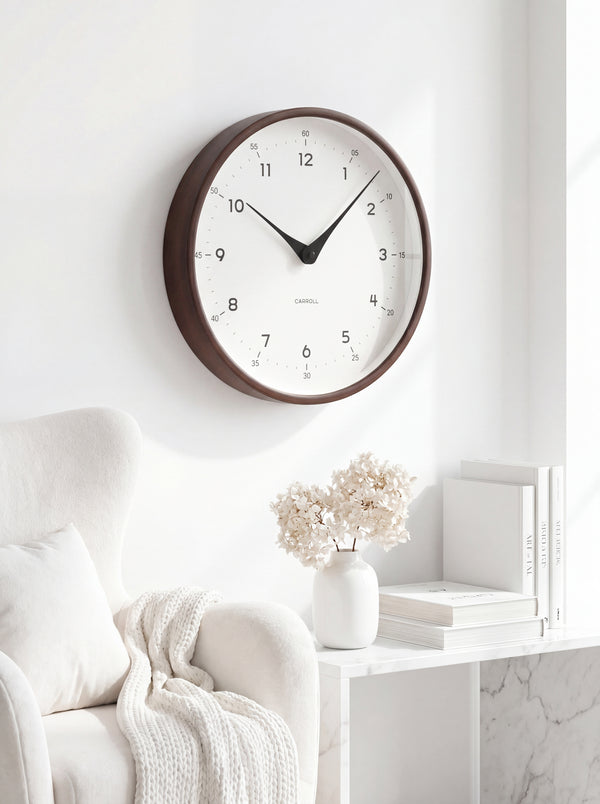 Ronde houtlook wandklok Arlo