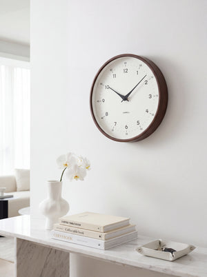 Ronde houtlook wandklok Arlo