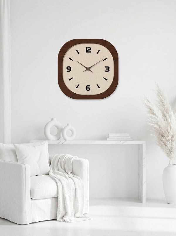 Square Wood-Effect Wall Clock Noma