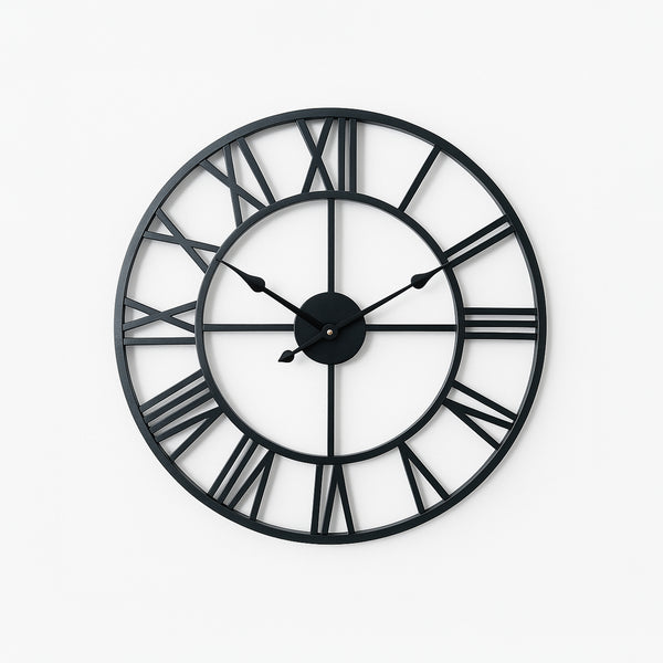 Wandklok in smeedijzeren design – Gesculpteerde Romeinse cijfers 40 cm
