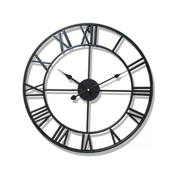 Wandklok in smeedijzeren design – Gesculpteerde Romeinse cijfers 40 cm
