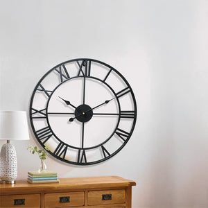 Wandklok in smeedijzeren design – Gesculpteerde Romeinse cijfers 40 cm

