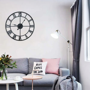 Wandklok in smeedijzeren design – Gesculpteerde Romeinse cijfers 40 cm
