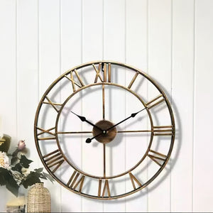 Wandklok in smeedijzeren design – Gesculpteerde Romeinse cijfers 40 cm
