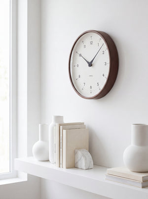 Ronde houtlook wandklok Arlo